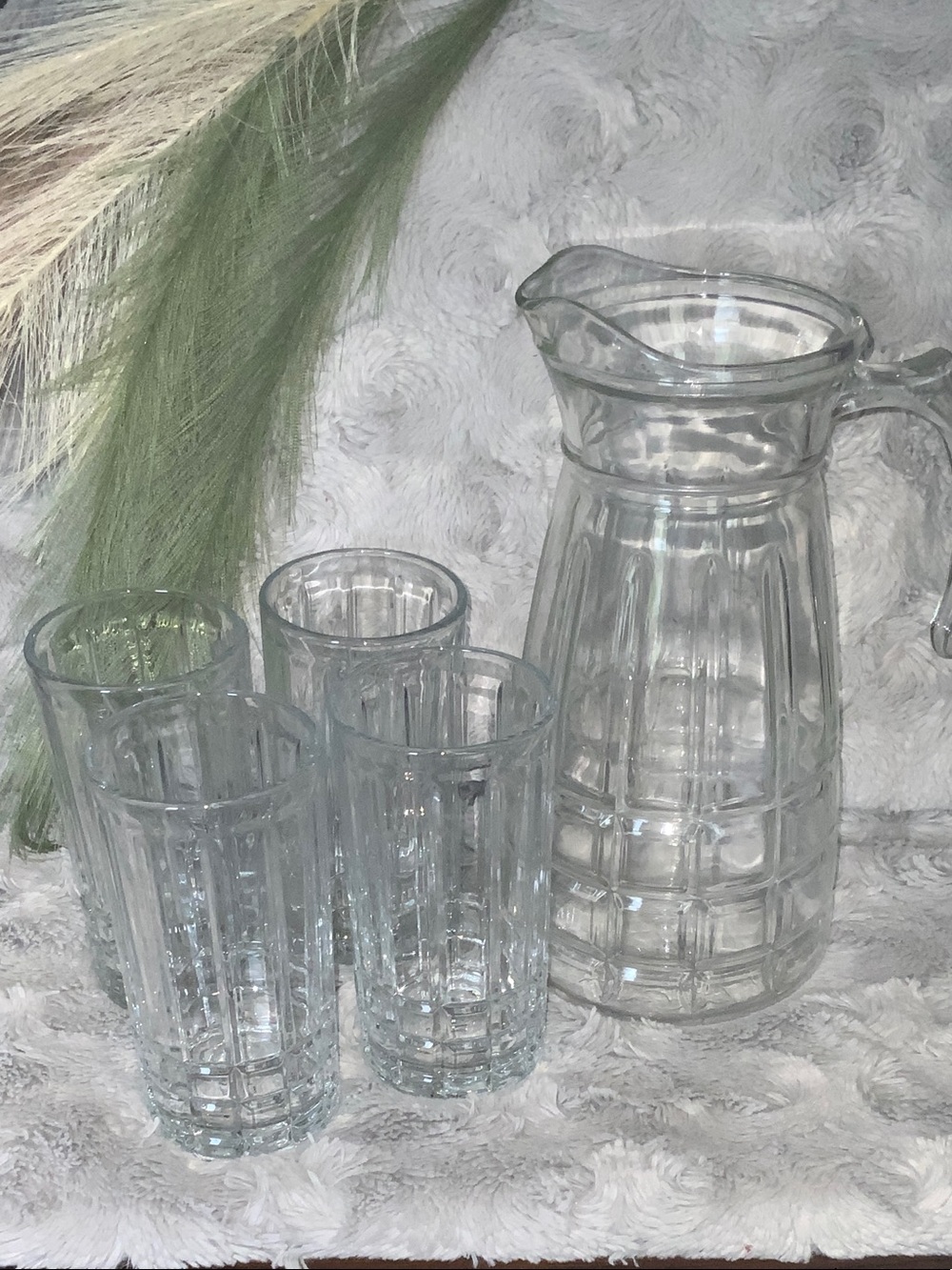 Gibson Home-Clear Glass Pitcher and Tumbler Set - 5-Piece